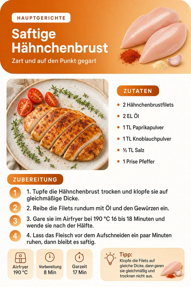 Rezeptseite: Saftige Hähnchenbrust
