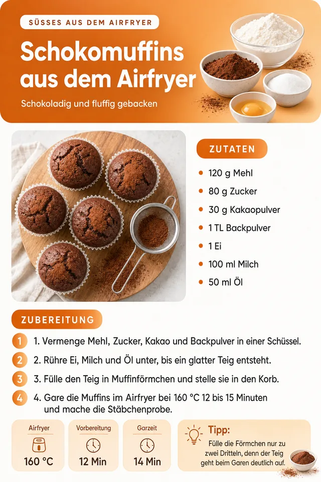 Rezeptseite: Schokomuffins aus dem Airfryer