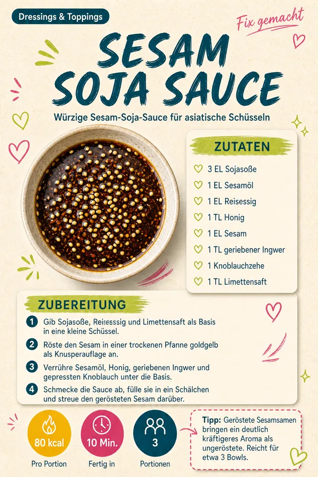 Rezeptseite: Sesam Soja Sauce