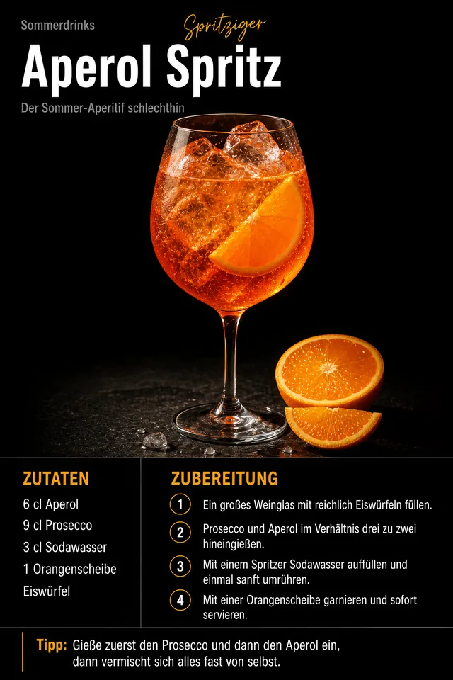 Rezeptseite: Aperol Spritz