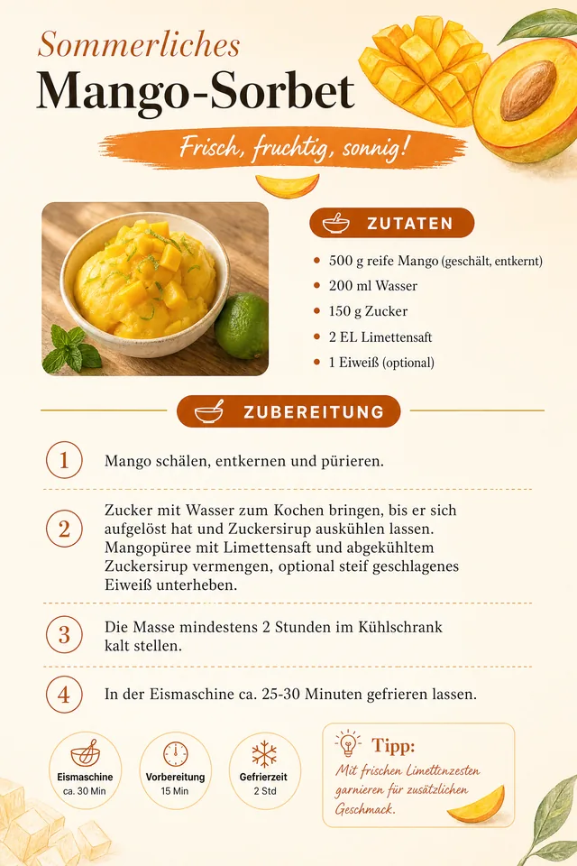 Rezeptseite: Mango-Sorbet