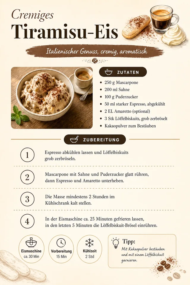 Rezeptseite: Tiramisu-Eis