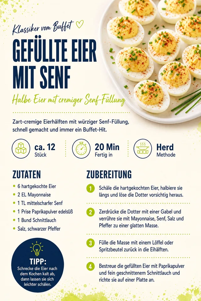Rezeptseite: Gefüllte Eier mit Senf