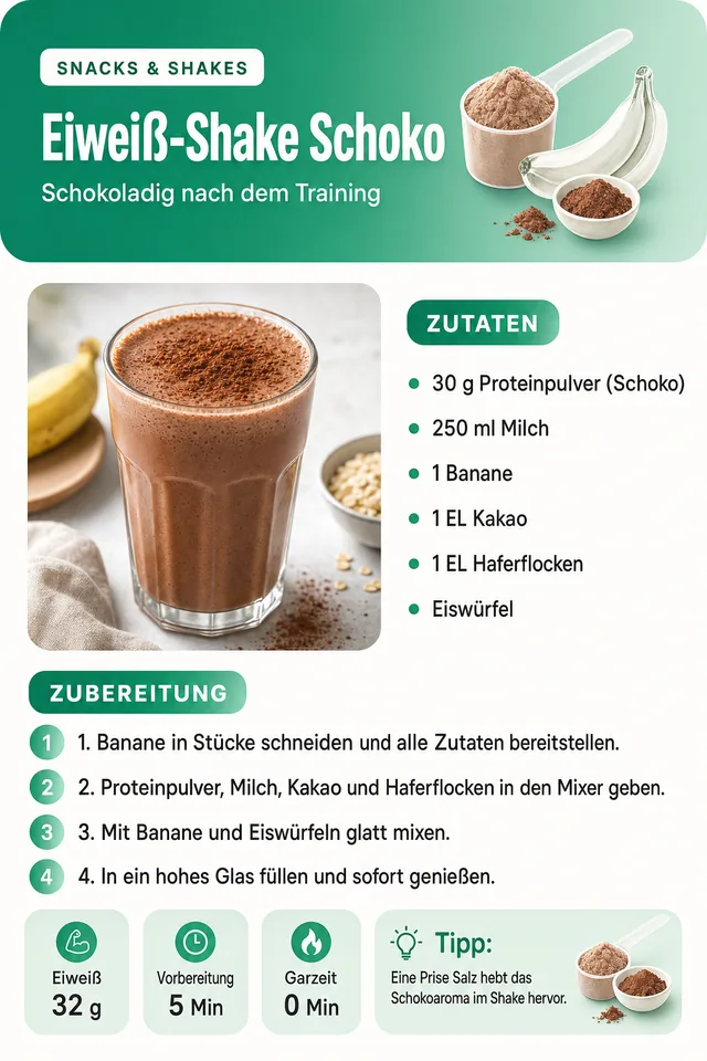 Rezeptseite: Eiweiß-Shake Schoko