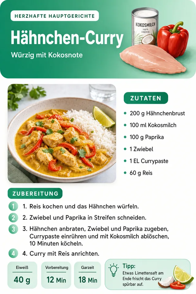 Rezeptseite: Hähnchen-Curry