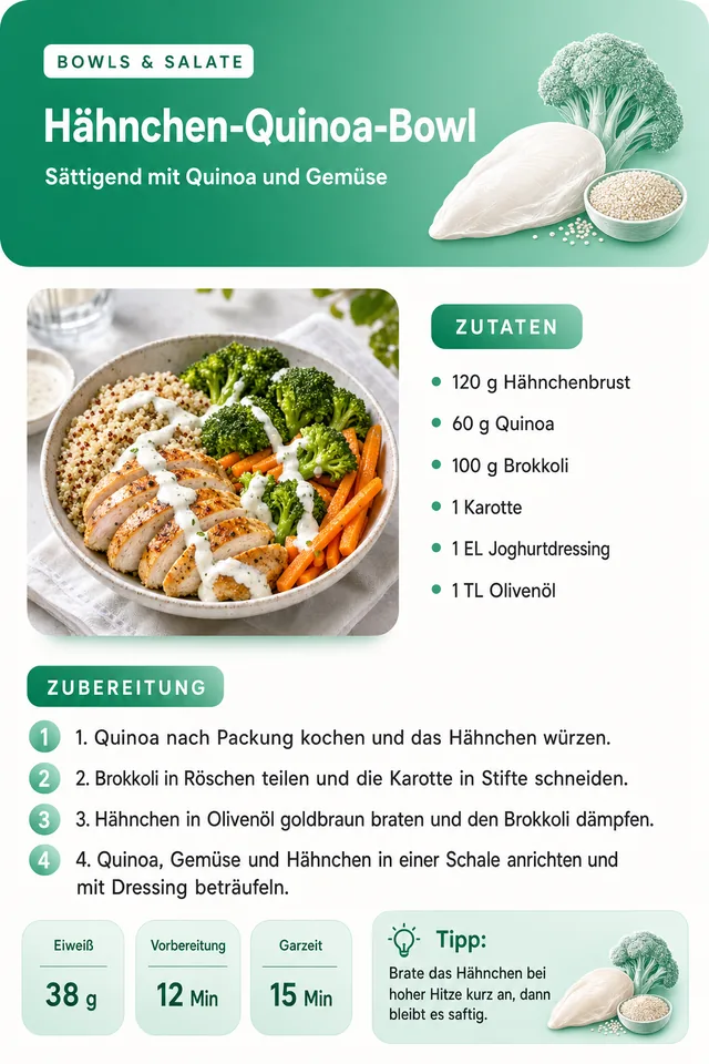 Rezeptseite: Hähnchen-Quinoa-Schale