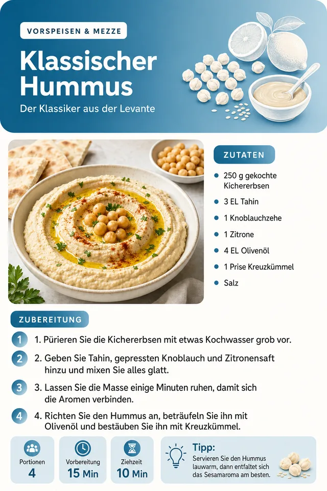 Rezeptseite: Klassischer Hummus