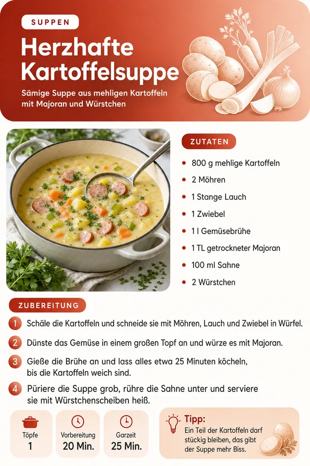Rezeptseite: Herzhafte Kartoffelsuppe