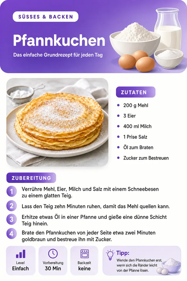 Rezeptseite: Pfannkuchen